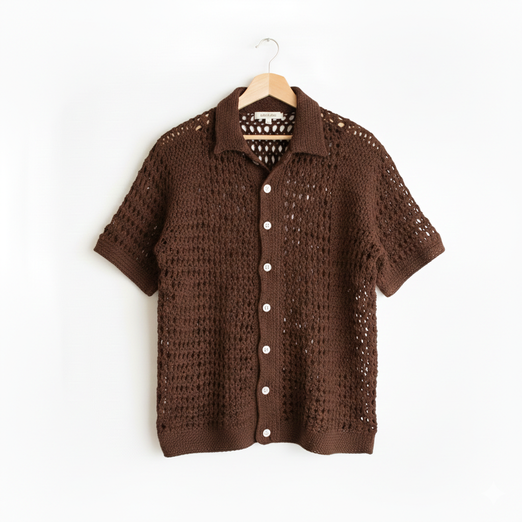 men summer t-shirt brown