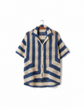 men knitted shirt-blue linen