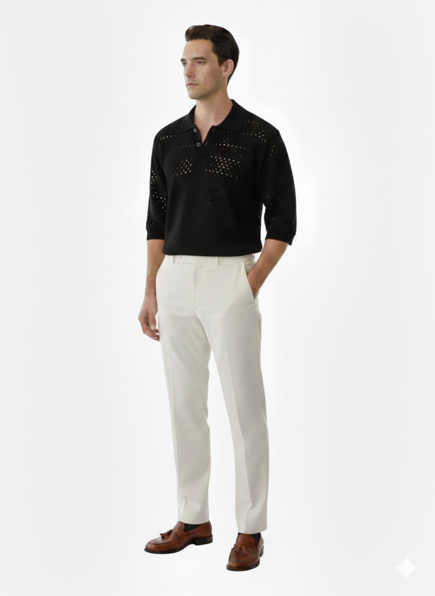 summer men shirt beautiful pattern black