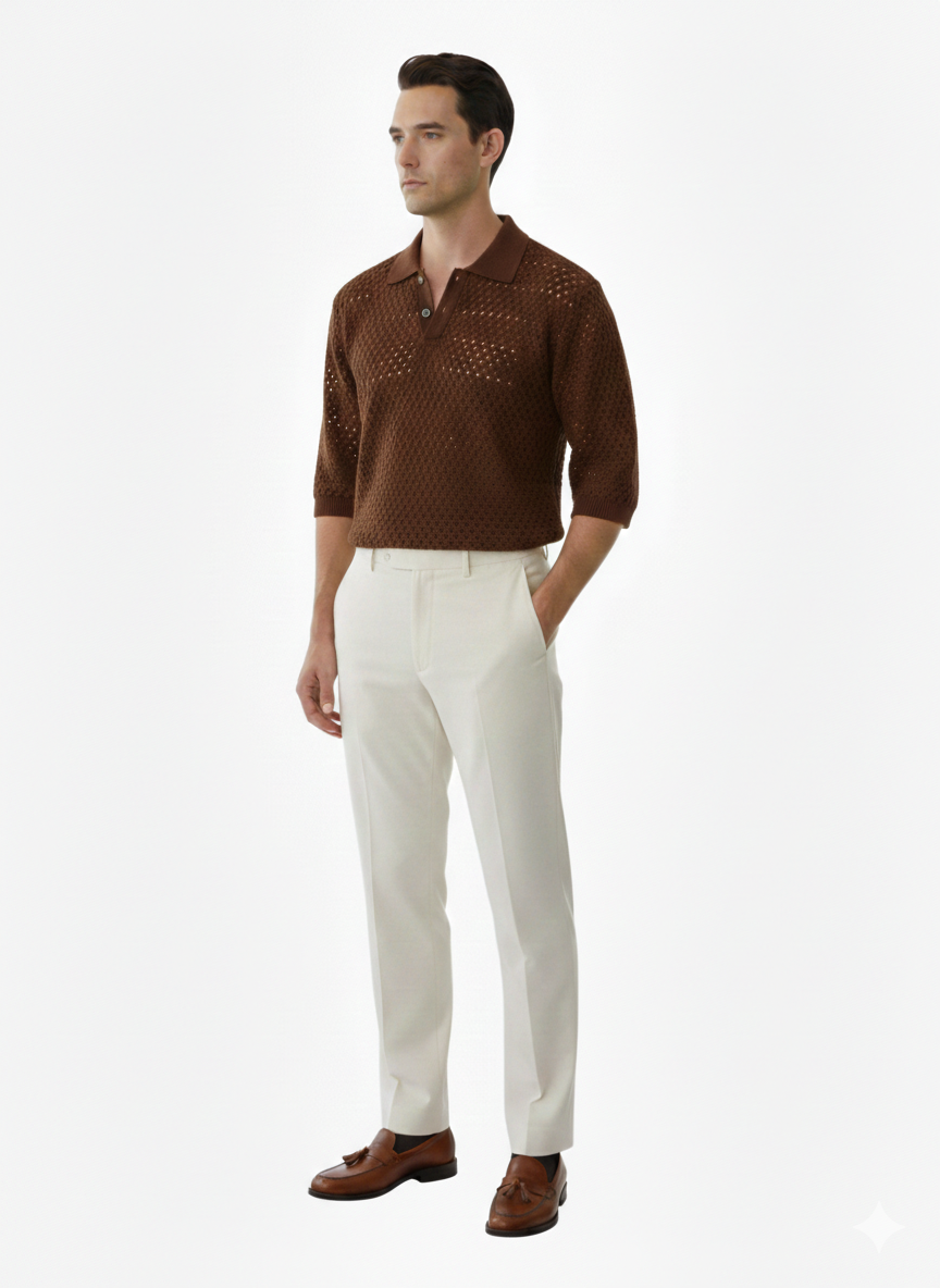 men shirt beautiful pattern brown