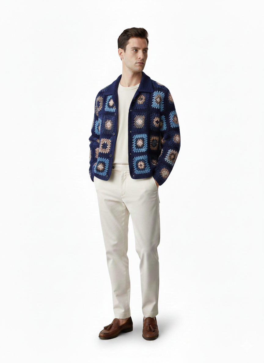 men shirt beautiful pattern blue