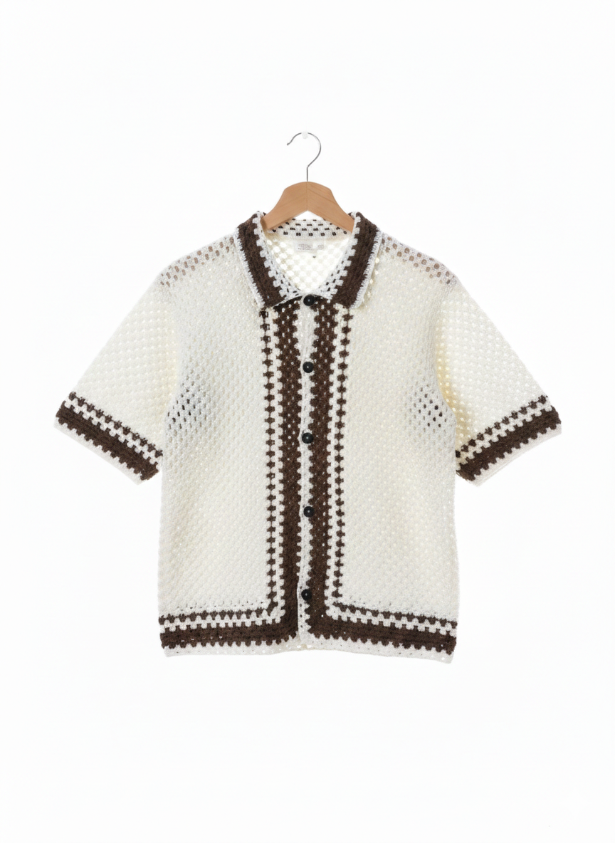 men knitted shirt-brown border