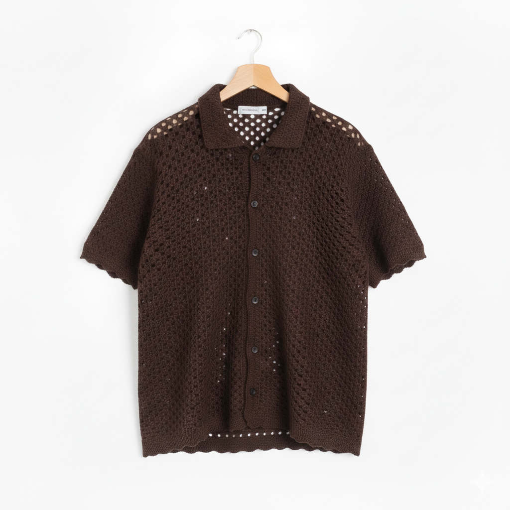 men shirt beautiful pattern brown